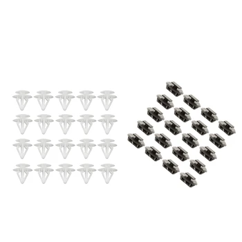 

40Pack Nylon Rivet Fastener Push Type Clips Kit, Bumper Splash Shield Retainer Clips For Mazda Miata Premacy Protege 2001-On