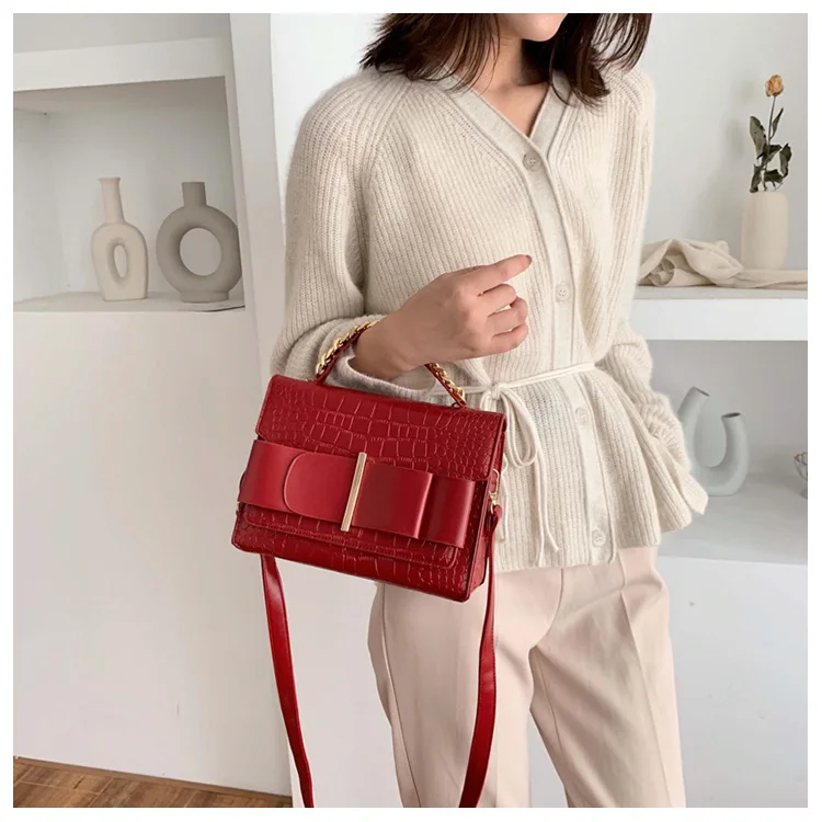 Винтажная модная женская сумка-тоут Новая высококачественная кожаная женская дизайнерская сумка под крокодиловую кожу сумка через плечо