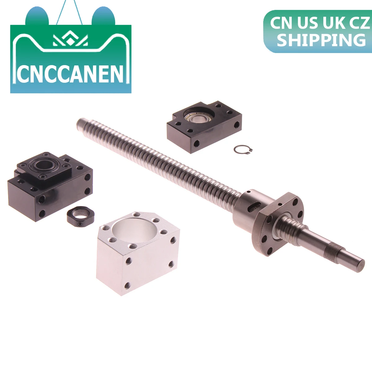 RM/SFU2005 Ballscrew 200 300 500 600 800 1000 1150 1500 mm& 1Set BK15BF15 & DSG20H Ballnut Housing Ball Screw Set For CNC Router