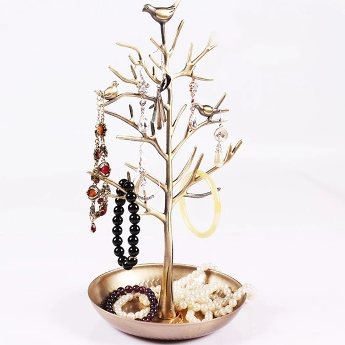 

Hot Sale Jewelry Display Stand Rack Tree Bird Stand Iron Necklace Earring Holder Bracelet Fashion Organizer 3 Colors