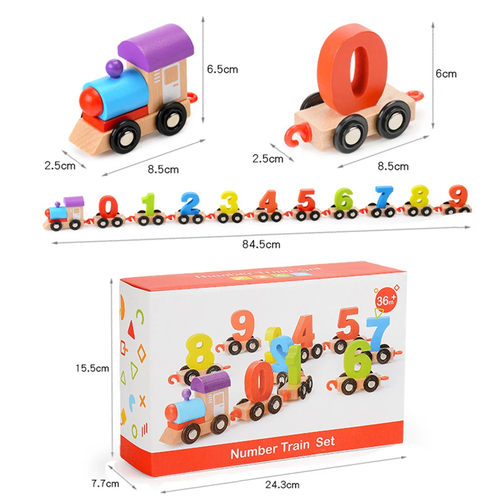 Set of 2 Wooden Educational Train