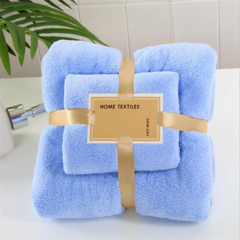 19 Colors Coral Fleece Microfiber Towel Set 70x140cm 35x75cm Solid Face Hand Towel Set Strong Absorbent Cotton Towel Cotton Face Towels Face Towel Microfiber Cleaning Towel Microfiber Hair Towel
