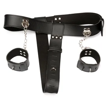 Chastity Device Bondage Handcuff Intimate Contact Adjustable Chastity Belts with Vibrations Anal Plug Sex Toys for Couples G7-65