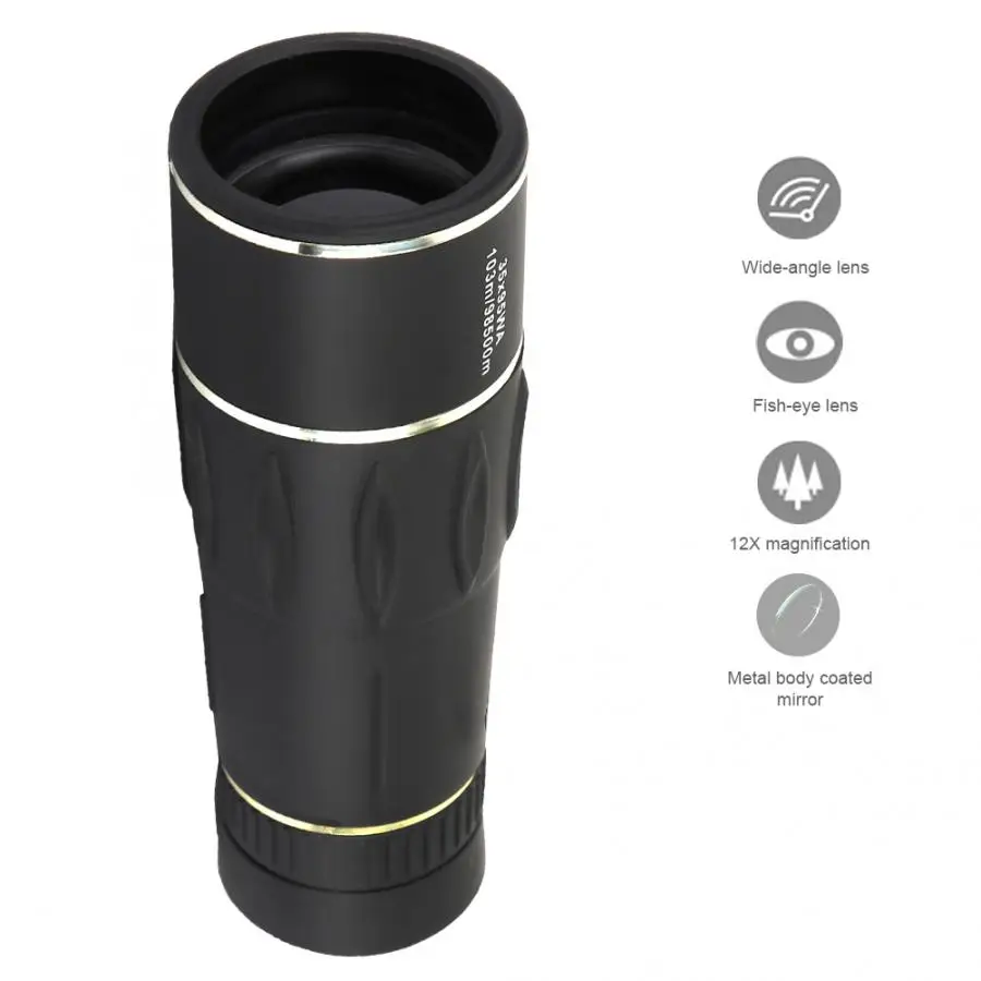 Waterproof Mini Portable 12X HD Optical Monocular Hunting Camping Concert Telescope Outdoor Use Outdoor Tools Hunting Telescope