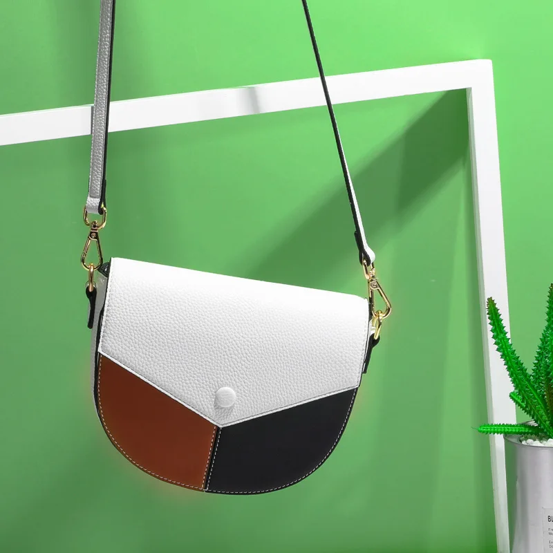 

Bags WOMEN'S Bag 2019 New Style Fashion Spring And Summer Mixed Colors Saddle Bag Online Celebrity Style Over-the-shoulder Bag a