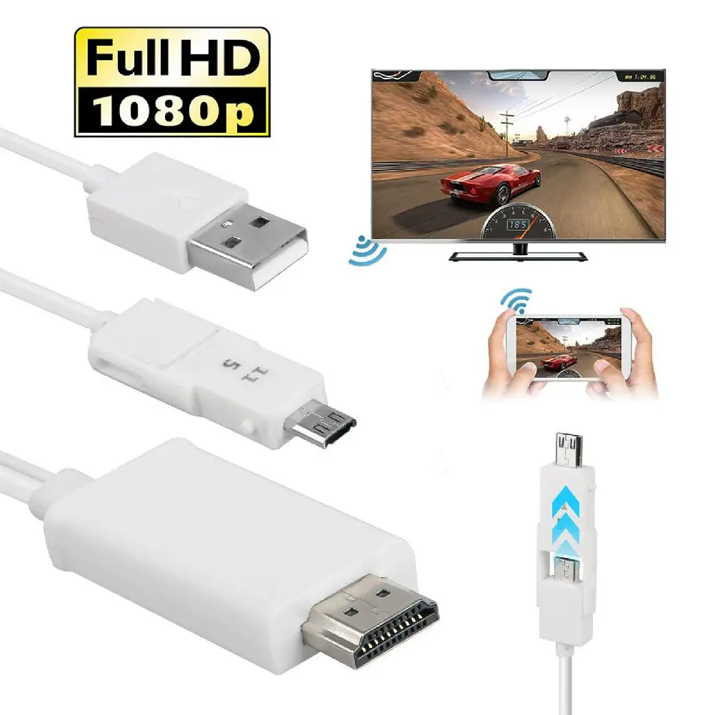 2,5 м микро USB к HDMI ТВ Кабель-адаптер 1080P HD HDMI аудио видео конвертер для Android samsung телефон планшет адаптер