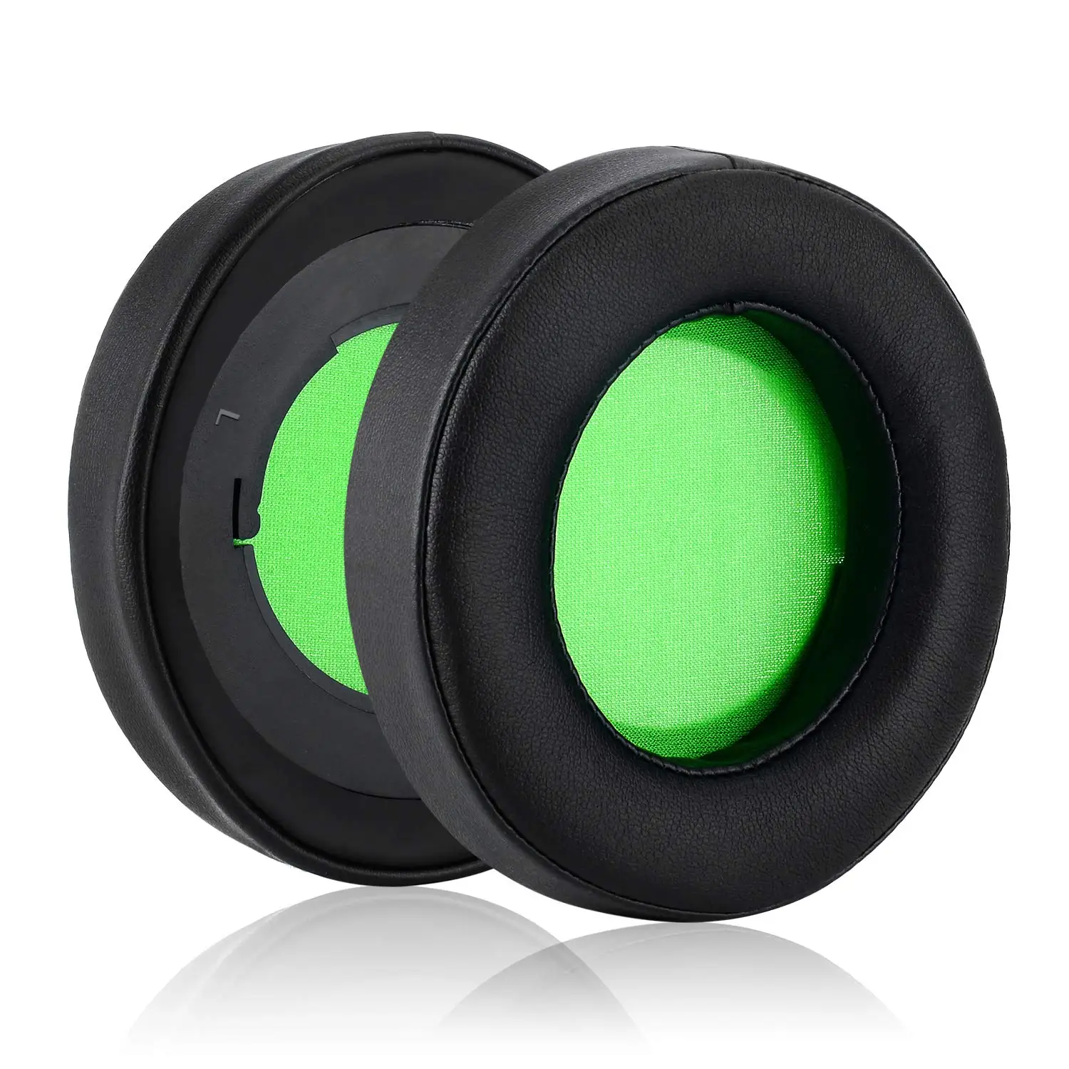 BlackGreen Сменные амбушюры для игровой гарнитуры razer Kraken Pro V2-пенные подушечки из мягкой кожи, 1 пара овальных амбушюр - Цвет: BlackGreen