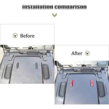 

Cover Hood Hinge Decor Cover Trim ABS Red Car For Jeep Wrangler JL JT 18+