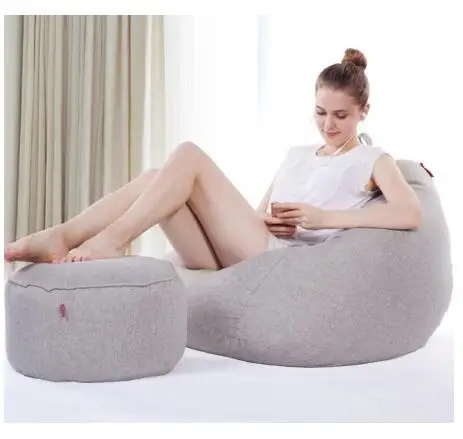 VESCOVO большой размер сандаль татами beanbag ленивый мешок стул бобовый диван размер 90*110 см - Цвет: a set
