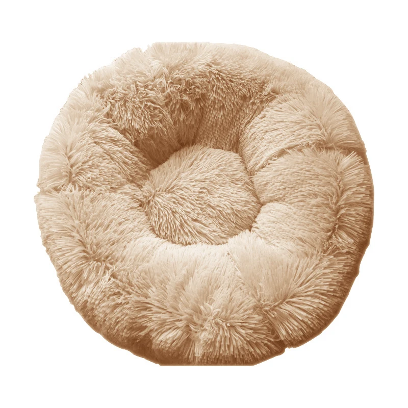 5 цветов круглая кровать для собаки кошки зимний теплый спальный лежак коврик для щенка питомника кровать для питомца 3D Форма удобная ультра мягкая - Цвет: brown