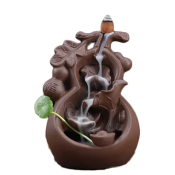 

T Gourd Backflow Incense Burners Lotus Censer Ceramic Stick Holders Tea Living Room Ornaments Budda Decorativo Home Decor
