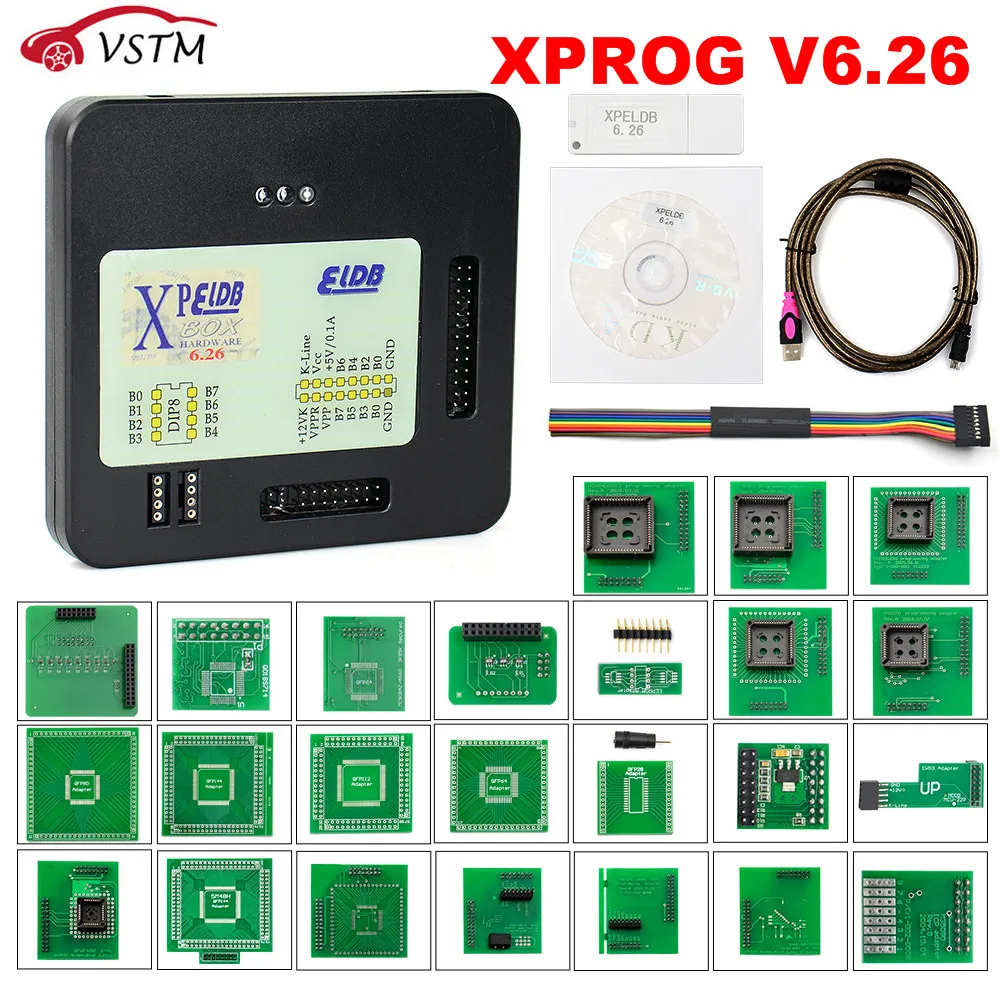 V6.26 XPROG-M V6.12 Full Adapter Auto ECU Chip Tuning Programming Xprog M 5.55 5.84 6.12 6.17 6.26 Metal Box X-PROG