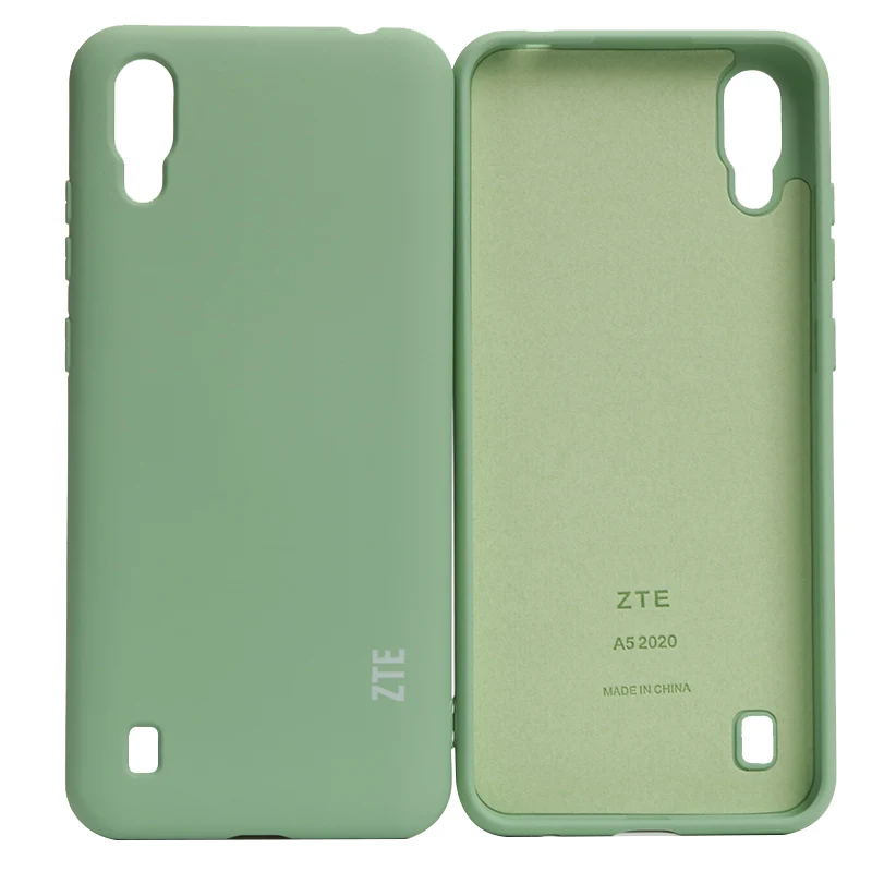 wallet phone case ZTE Blade A5 2020 Case High Quality Liquid Silicone Case Silky Soft-Touch Back Cover For ZTE A5 2020 Phone Shell cell phone lanyard pouch