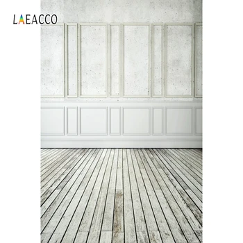 

Laeacco White Gray Chic Wall Wooden Floor Portrait Wedding Baby Photography Backgrounds Photographic Backdrops For Photo Studio