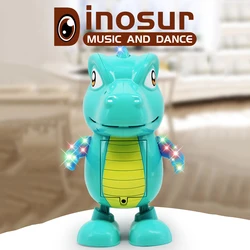 Jouets de danse colorés en forme de dinosaures, maison pour enfants, lumière LED, musique en plastique, Portable, mignon, chant 