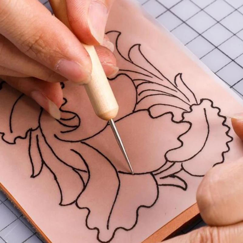 Leather Caving Tool Point Stylus Splicing Spoon Balls Embossing Press Leathercraft Diy Design Art Modeling Working Tools Set