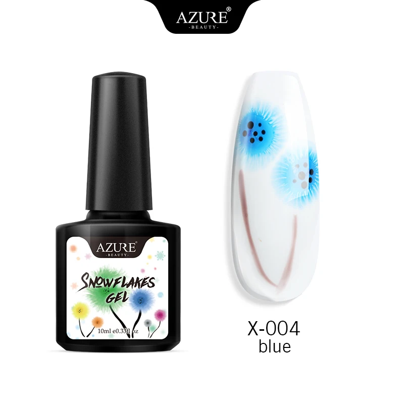 AZURE BEAUTY Snowflakes Blooming Nail Gel Polish Long Lasting Blossom Flowers UV Gel Lacquer Semi Permanent Hybrid Gel Enamel - Цвет: 004
