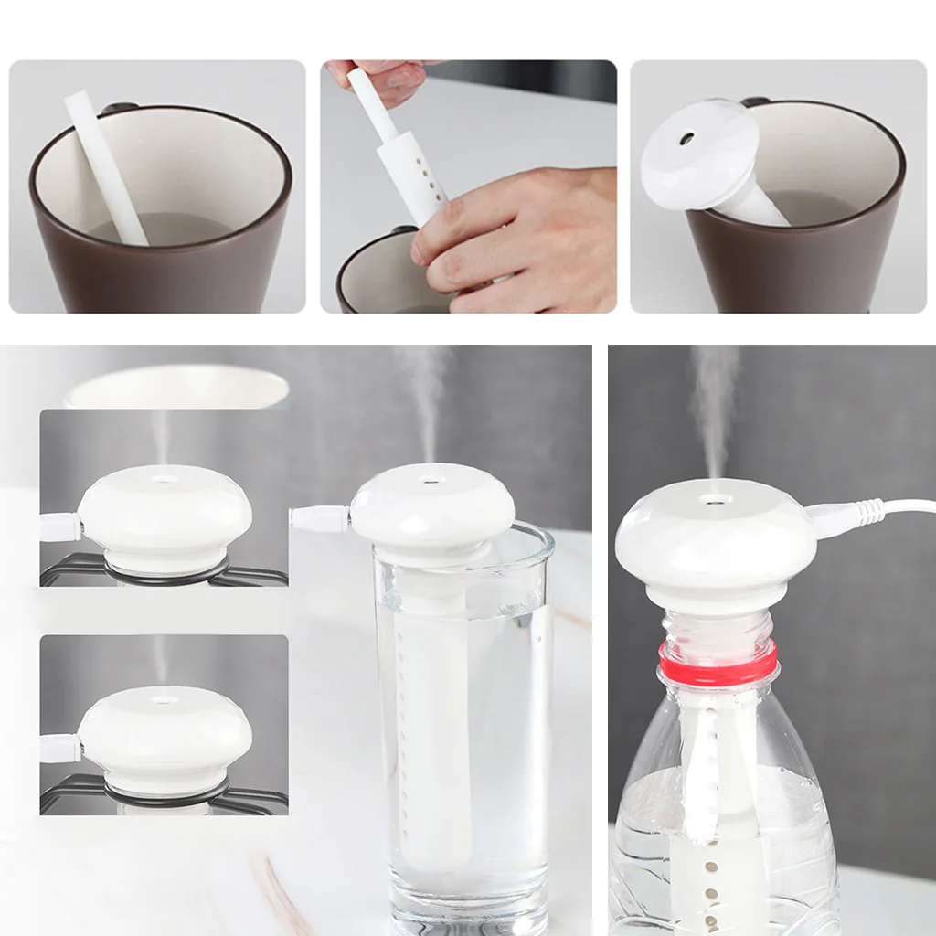 Travel USB Mini Humidifier for Bedroom Office, Portable Ultrasonical Cool Mist Humidifier with Adjustable Length