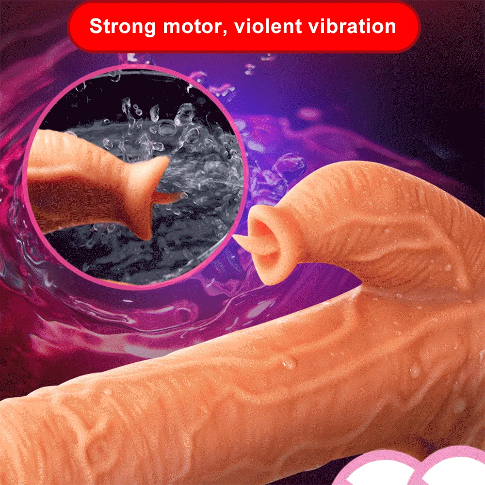  Pene realista inteligente Calefacción Automática consolador telescópico para las mujeres vibrador i