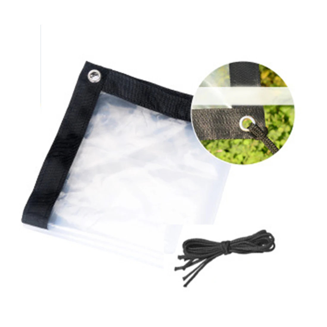 

Succulent Plants Greenhouse Anti-cold Thicken Plastic Film Anti-wind Rainproof Awning with 2 x 2m String