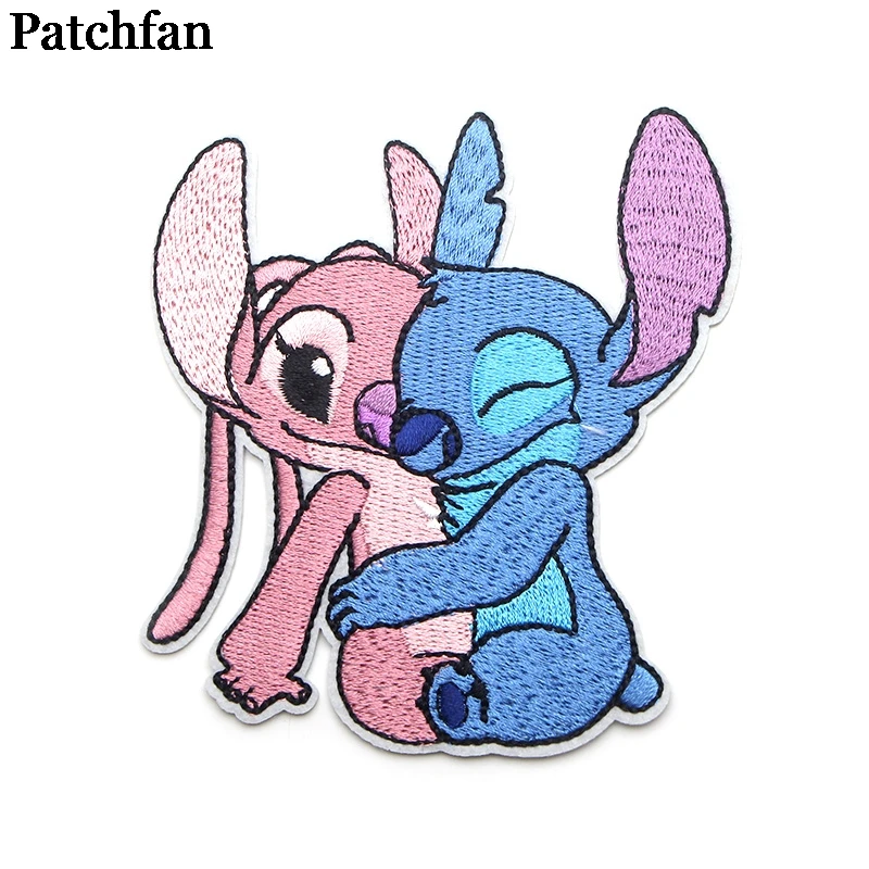 3 Patchfan тематика «Лило и Стич» мультфильм железа на заплатках одежда вышивка аксессуары для лоскутного шитья индивидуальные нашивки оптом A2313 - Цвет: 3