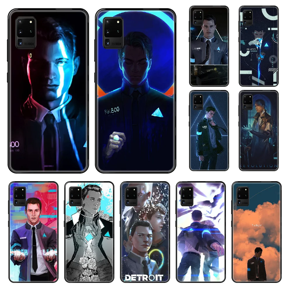 

Game Detroit Become Human Phone case For Samsung Galaxy S 3 4 5 6 7 8 9 10 Plus Lite Edge black painting cell cover fashion
