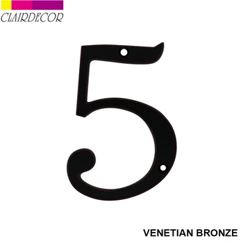 

4 in Sold Zinc Modern House Number Hotel Home Door Number Outdoor Address Plaque Zinc Alloy Number for House Address Sign #5