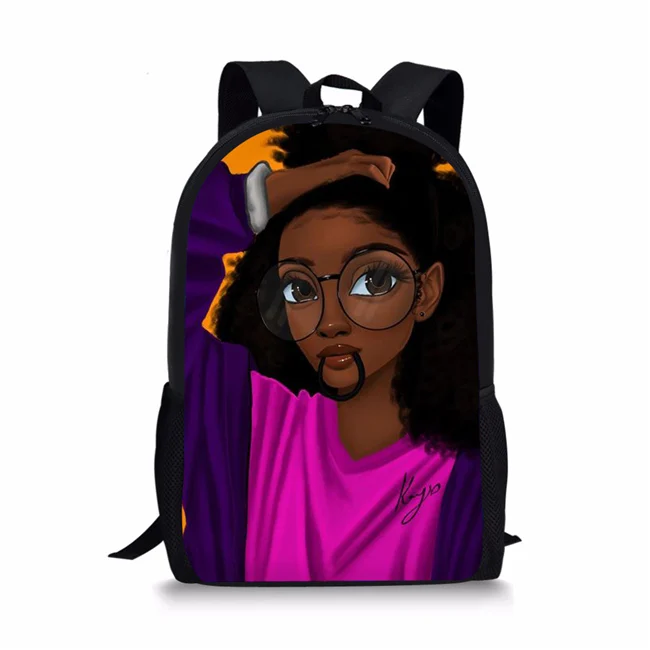 Бесшумные дизайнерские школьные сумки для детей, 3 шт., черный волшебный женский с принтом в африканском стиле для девочек, Детский рюкзак для подростков, Mochila Escolar plecak Szkolny - Цвет: LMZY1236C