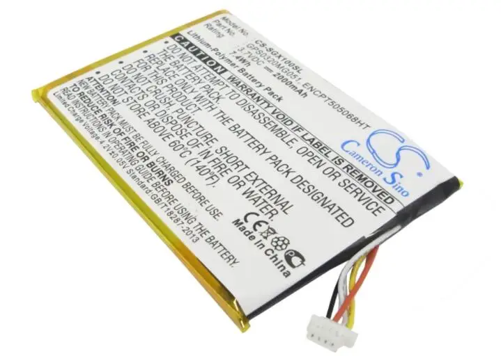 Cameron sino 2000 мАч батарея для SKYGOLF skycadie Breeze SGX SGXW SGX-W encpt5068ht gps 0320MG051 gps, аккумулятор для навигатора