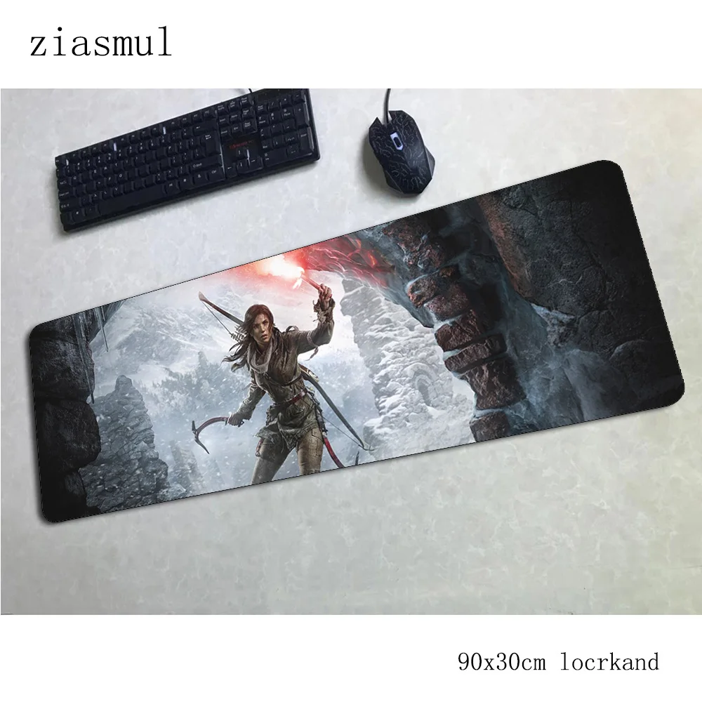 Tomb raider pad mouse 90x30 см компьютерный коврик для мыши Kawaii padmouse большой натуральный резиновый коврик для Мыши Эргономичный гаджет настольные коврики