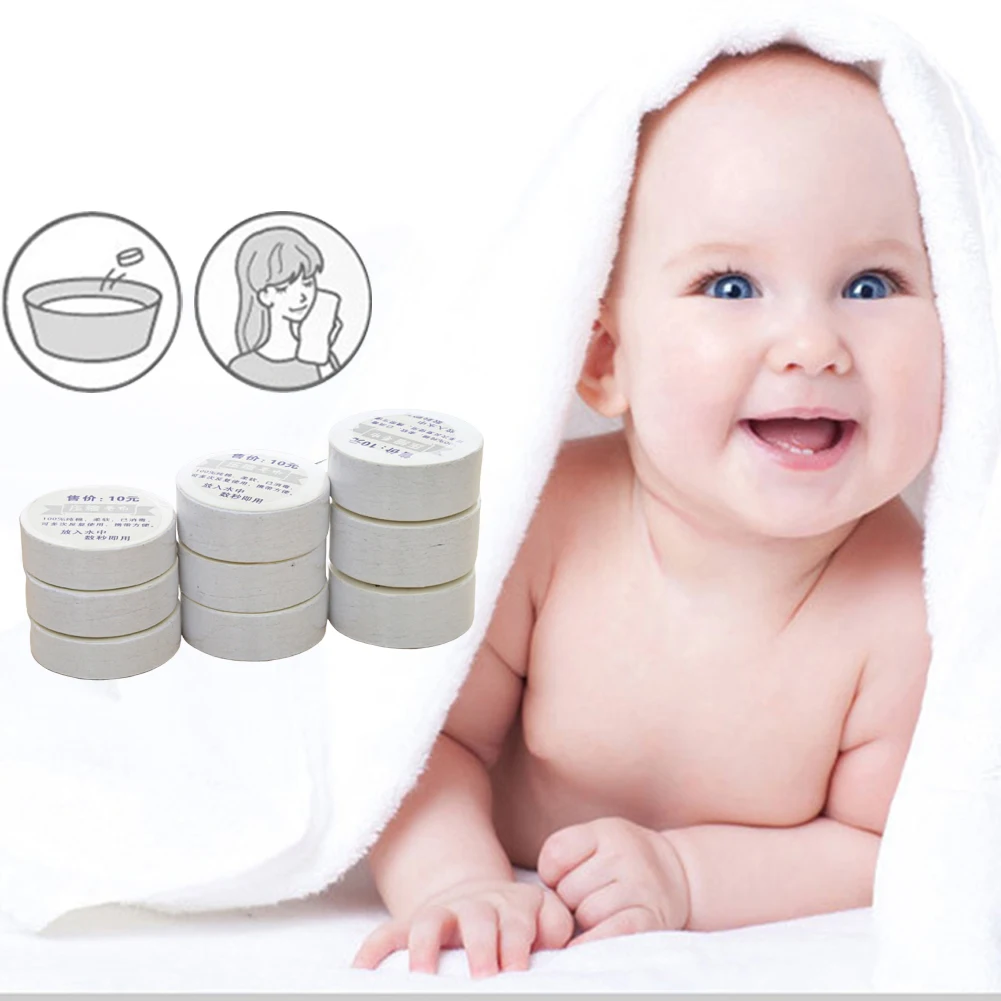 Serviettes Compressées Jetables - 30 Lingettes Coton Pour Voyage, Sport Et Maison