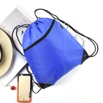 

Drawstring Bag Solid Color Storage Pack Fashion Portable Waterproof Backpack For Sport Travel Yoga Running Large Capacity Bags