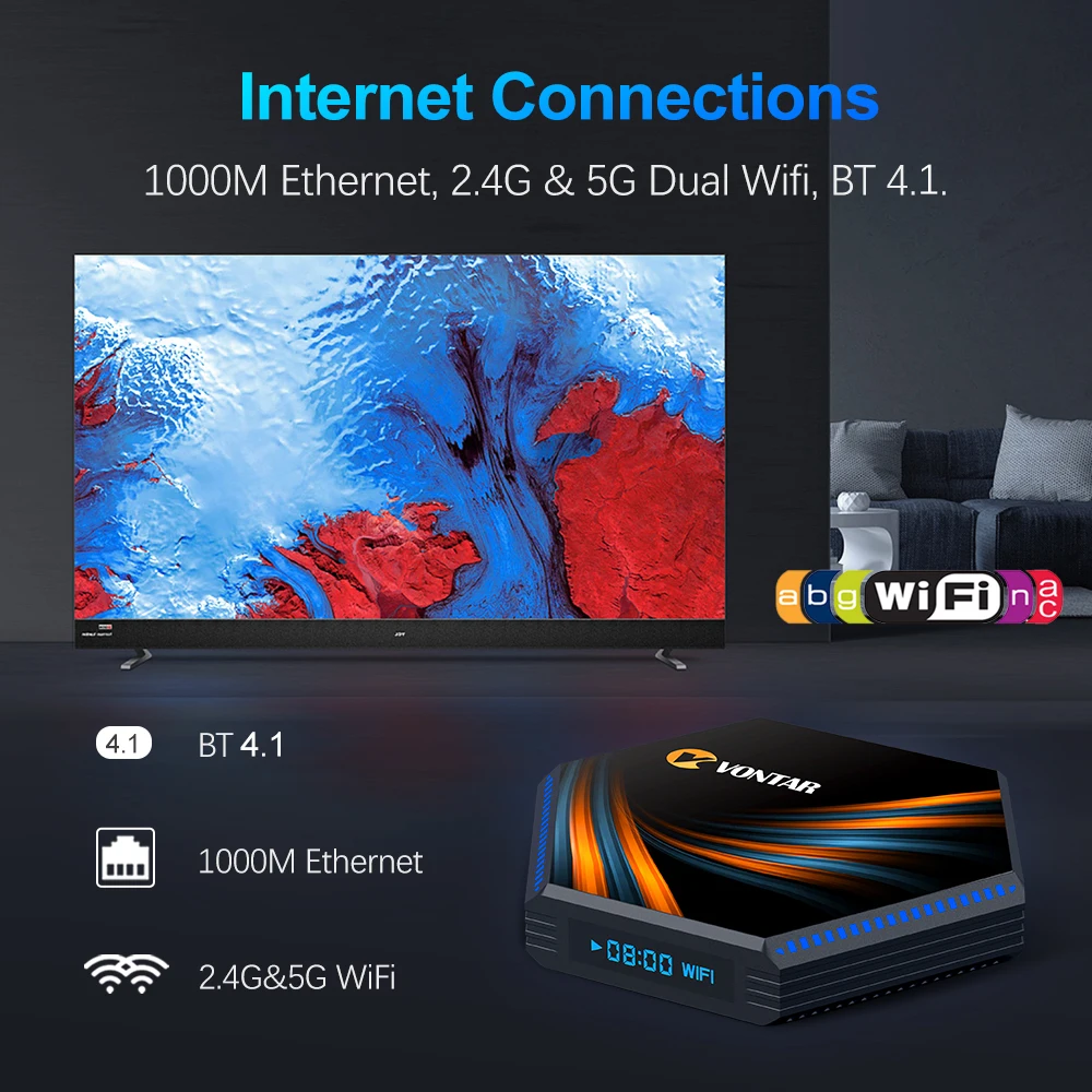 2021 VONTAR KK MAX TV Box Android 11 8GB RAM 64GB RK3566 4GB 32GB 8GB 128GB Support 1080p 4K Google Play Youtube Media Player sling tv box