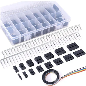 

770Pcs Wire Cable Jumper Pin Header Connector Housing Kit Male Crimp Pins+Female Pin Connector Terminal Pitch with Box