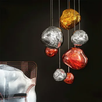 

Modern Nordic Silver/Yellow/Red LED Pendant Lights Nordi Glass Luminaires for Dining Living Room Restaurant Bedroom Hanging Lamp