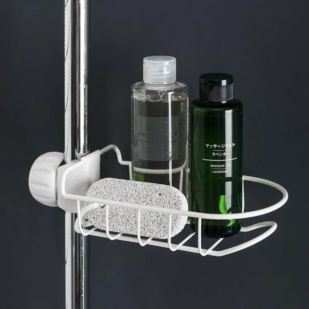 Stainless Steel Adjustable Sink Kitchen Organizer Stand Drainer Shower Rack Faucet Shelf Bathroom Storage Soap Holder