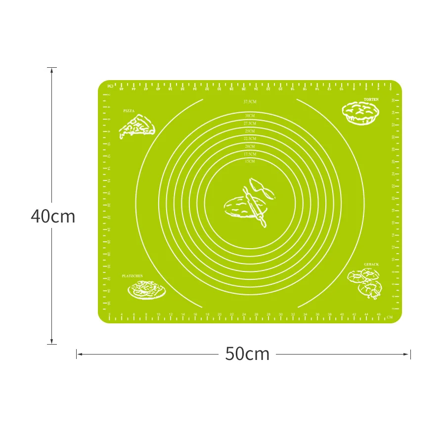 Tapis de Cuisson Silicone Anti-adhésif – Tapis de pâtisserie en Silicone  Antidérapant – Feuille à Pâtisserie avec Mesure（bleu，5040cm）