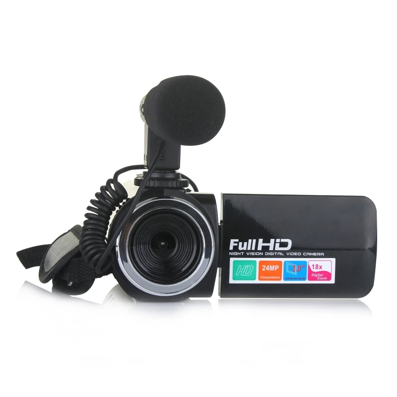 Buena Compra Cámara de vídeo Digital con pantalla LCD de 3 pulgadas, videocámara de 24MP con Zoom Digital 18x Erb1ejqzne0