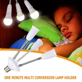 

Household White E27 Lamp Bases Rotary Durable LED Light Bulbs Socket Holder Adapter Converter Adjustable Easy To Use
