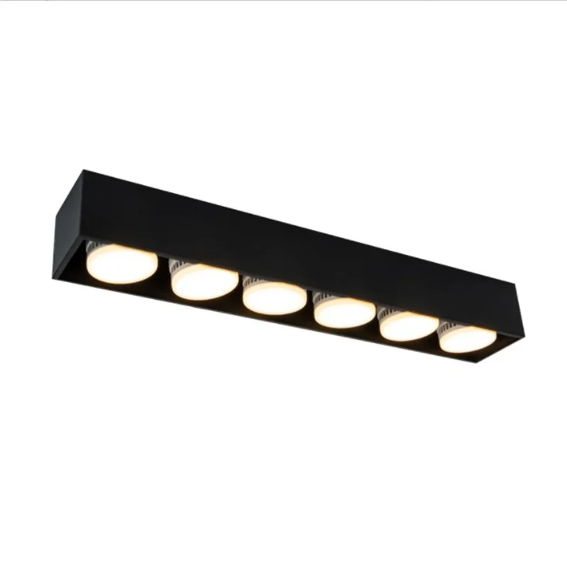 

Surface Mounted Downlight Long Six-head Ceiling Light Black White LED COB Ceiling Lamp for Living room Bedroom Corridor Home