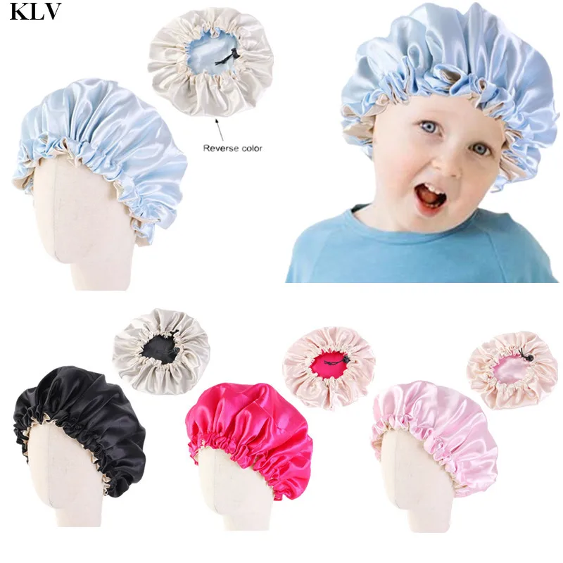 Buy Bonnet Baby Hat Night-Cap Satin Adjustable-Size Sleep Kids Children Soft 2-7-Years KLV xXK3o9oQk