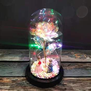 

VOILEY Valentine's Day Gift LED Eternal Artificial Flowers Wedding Gift Valentines Day Decor Bridesmaid Wedding Gifts for Guests