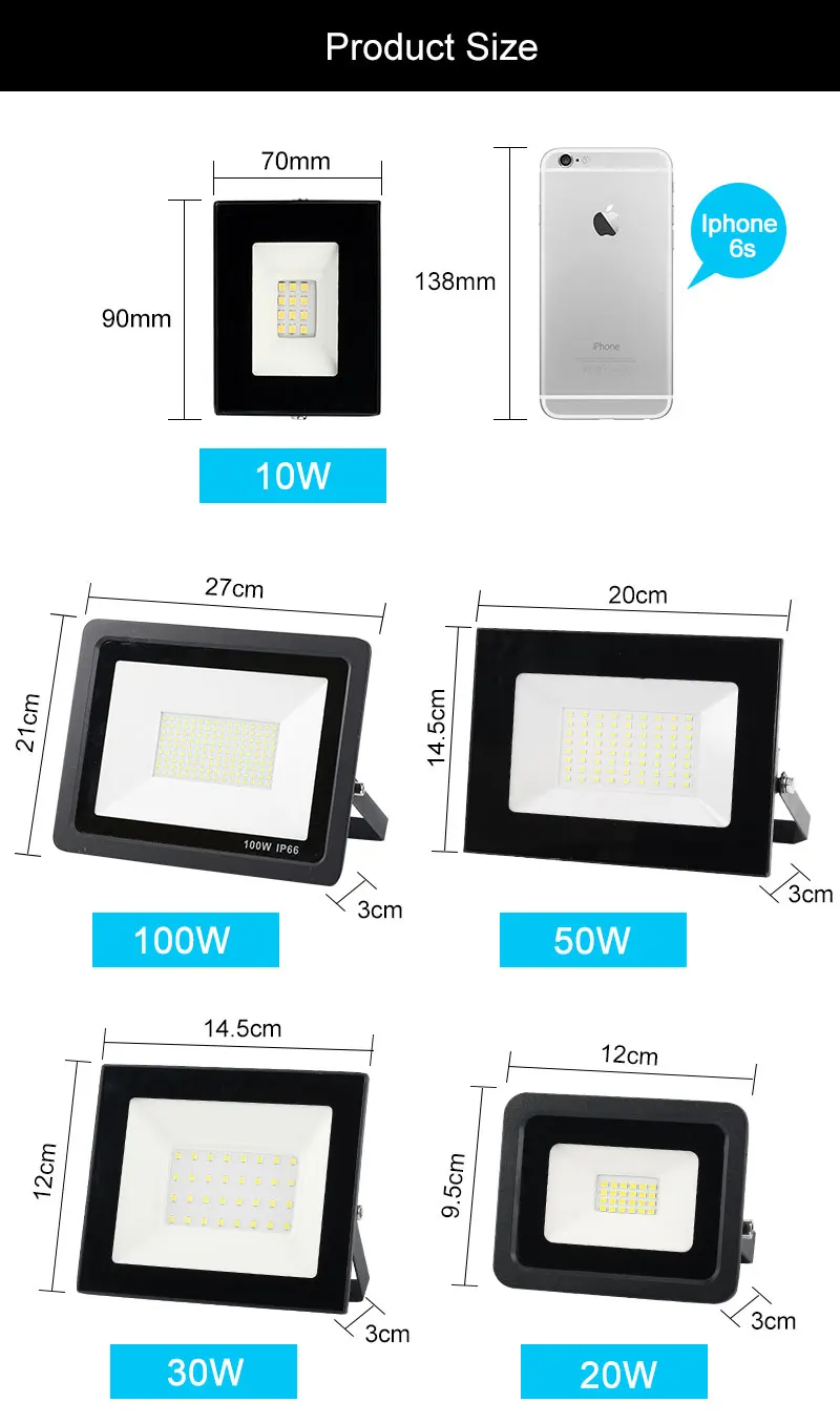 Светодиодный прожектор 10 Вт 20 Вт 30 Вт 50 Вт 100 Вт 220 в 240 в наружный прожектор Водонепроницаемый IP65 отражатель прожектор профессиональное освещение