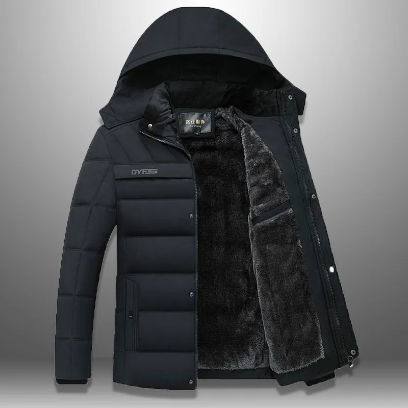 Мужские парки, зимняя ветрозащитная Толстая куртка, Мужская повседневная водонепроницаемая куртка со съемным капюшоном, теплое флисовое пальто, уличная одежда