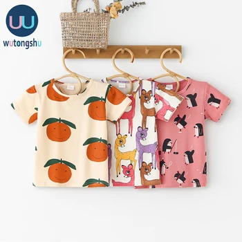 

Boys Girls T-Shirts Short Sleeve Children's Tshirt Baby Girl Tops One Piece O-Neck Fashion Cartoon Casual Girl T Shirts Children