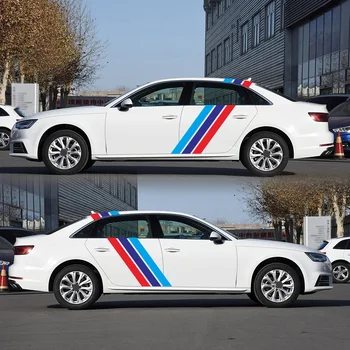 

6Pcs Car Sticker Side Stripe Wrap Racing 160cmx12cm For BMW Benz Toyota Auto