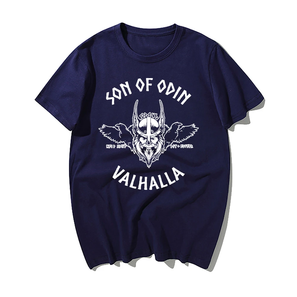 

Sons Of Odin Funny T-Shirt Valhalla Viking Print Tshirt Mens Fashion High Quality Cotton Short-Sleeve Tshirt Harajuku Streetwear