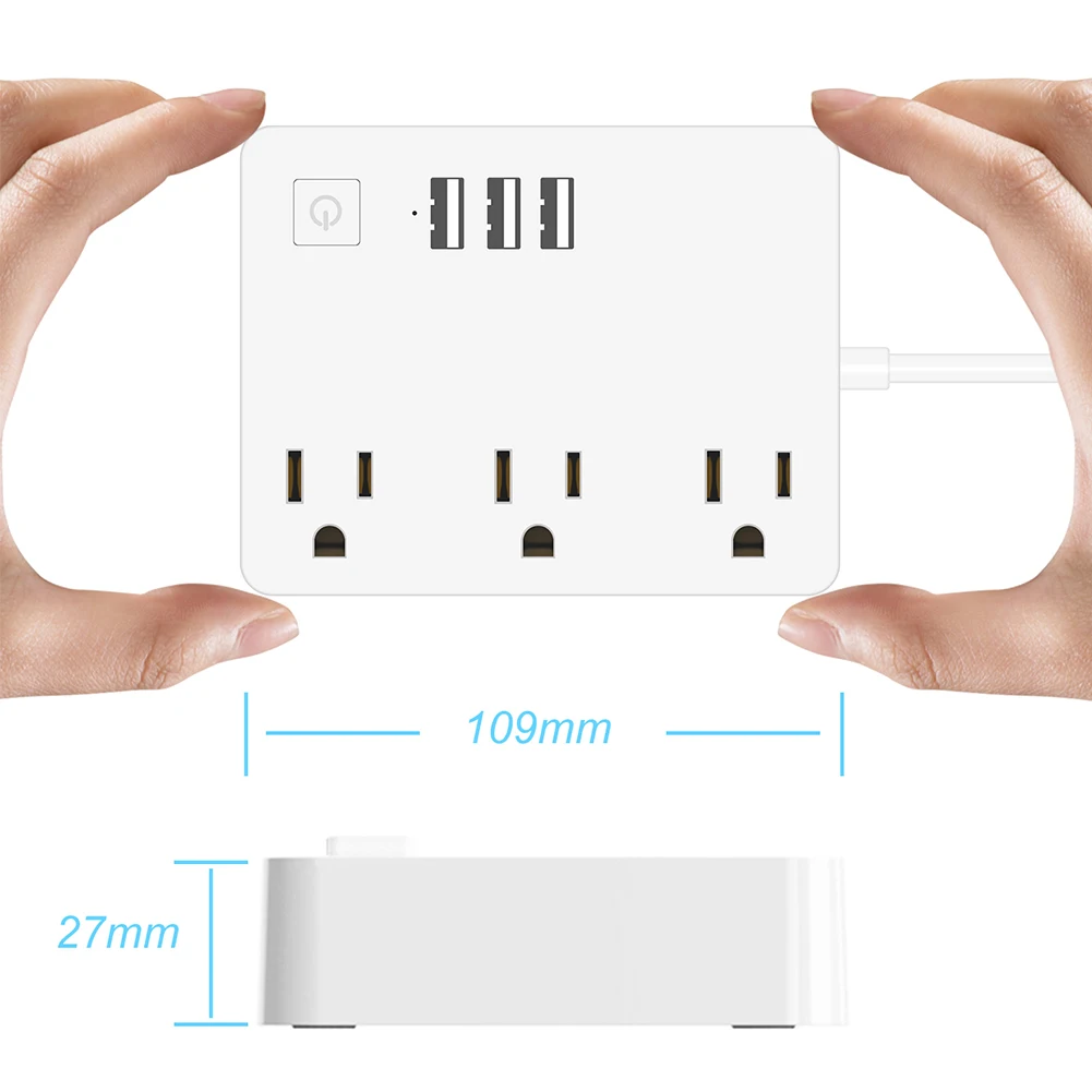 3 USB Настольная розетка нескользящий переключатель полосной гнездо быстрой зарядки умный США штекер домашний удлинитель светодиодный автомобильные наклейки