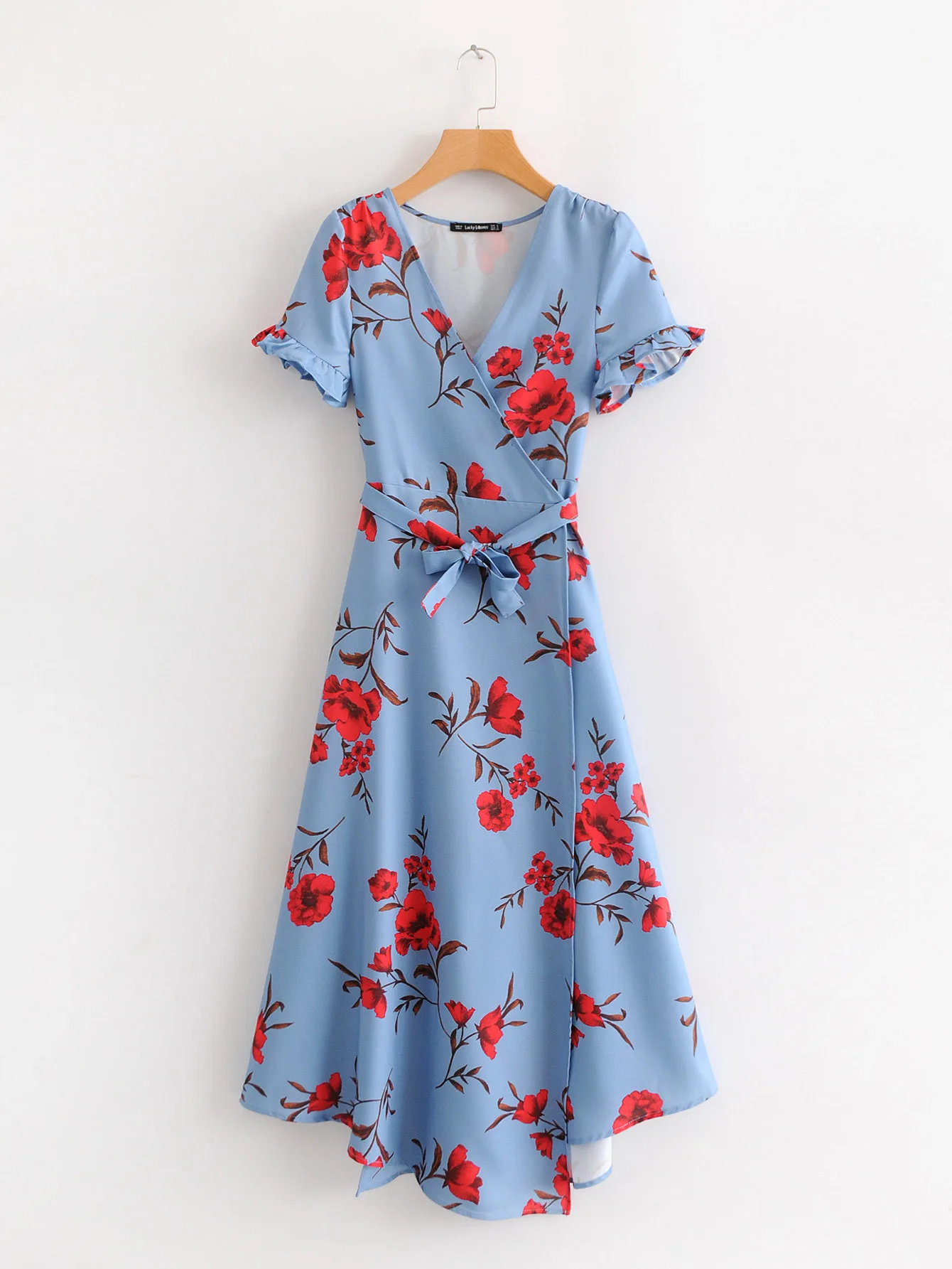

2018 Western Style Spring And Summer Women's Dress New Style Short Sleeve Flounced Beach Skirt