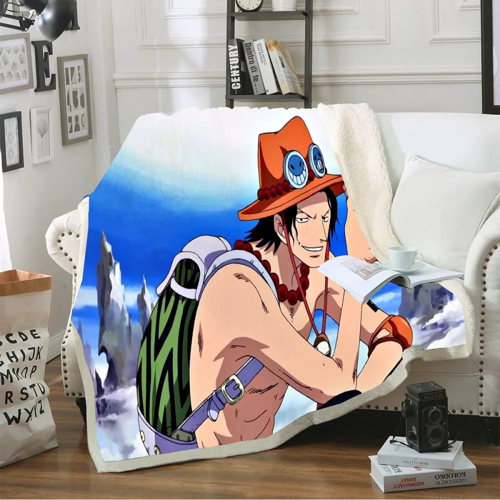 

Custom One Piece Sherpa Fleece Super Soft Blanket for Home Travel 3D Print Anime Character Coral Blanket for Boy Girls 150x200cm